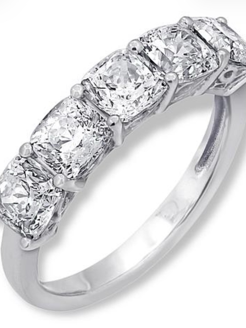 NWT-5.78ctw Simulated Diamond Cushion 
5-Stone Ring